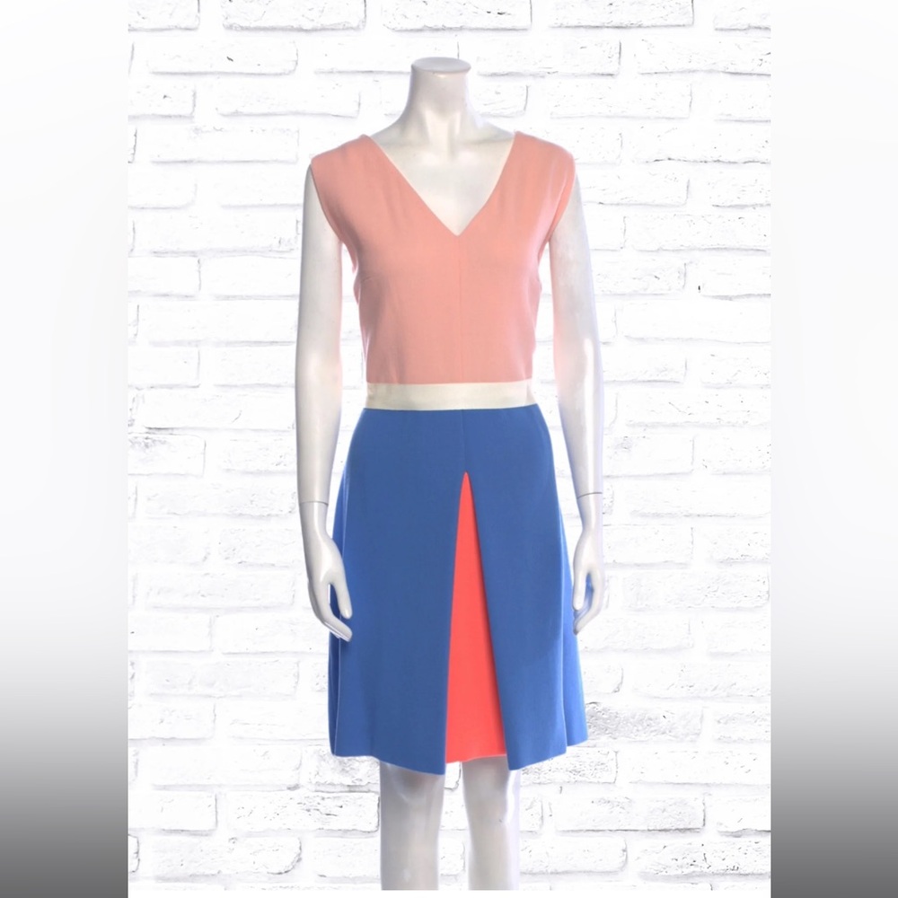 Roksanda Colorblock Crepe A-Line Dress